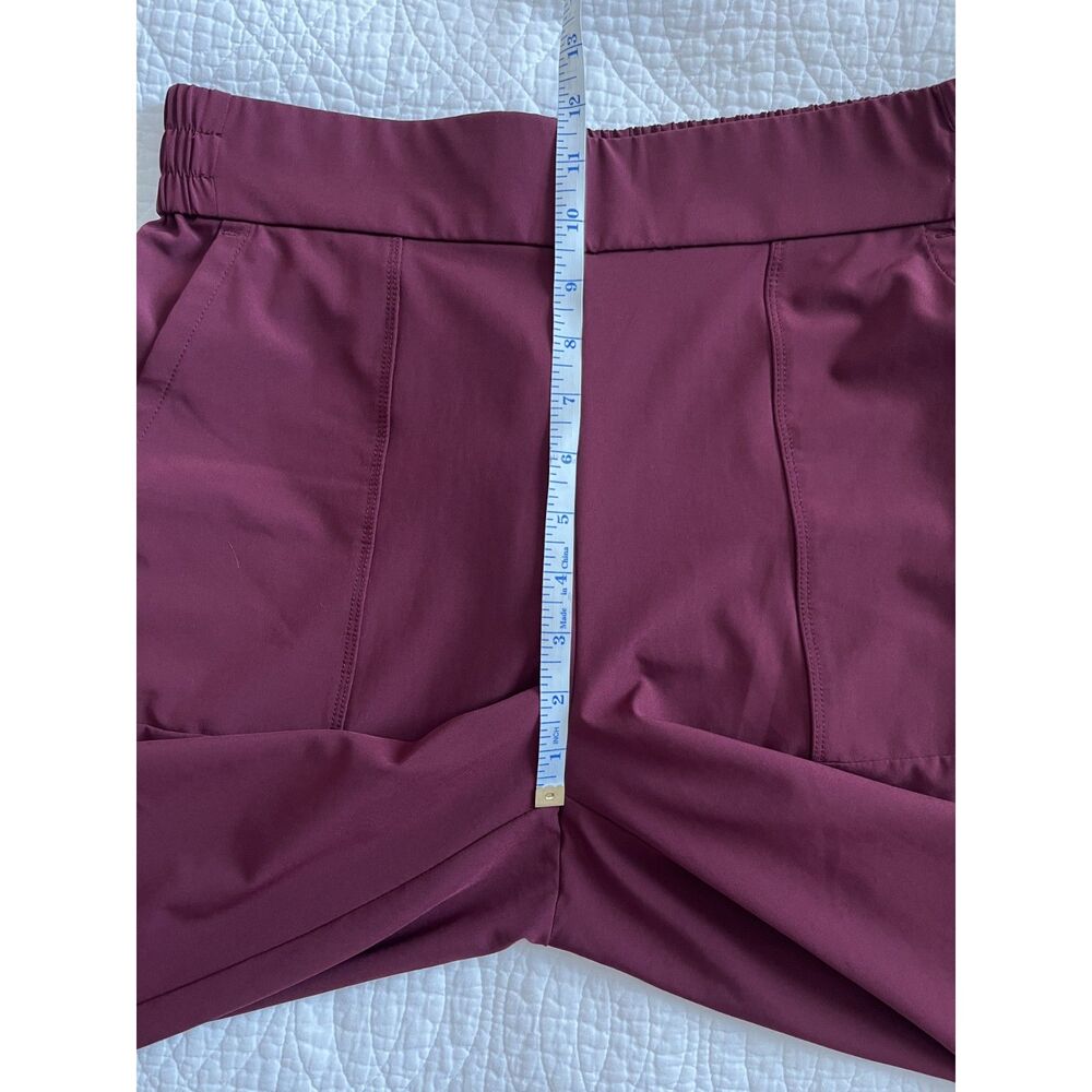 Lou & Grey Wanderweave Straight Leg Ankle Pant Medium Burgundy Travel Stretch - Picture 8 of 11